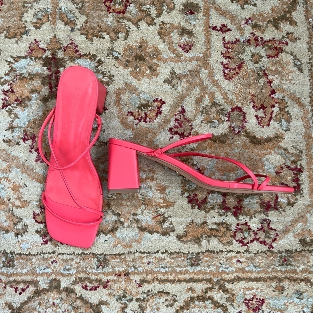 Princess Polly Neon Pink Strappy Block Heel Sandals